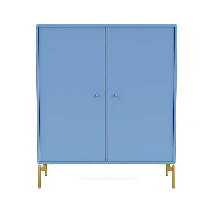 Montana Cover Cabinet With Legs, Azure Blue/Brass