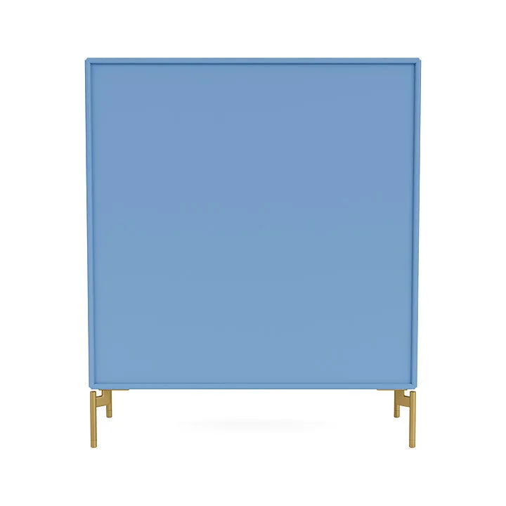 Montana Cover Cabinet With Legs, Azure Blue/Brass