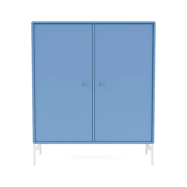 Montana Cover Cabinet With Legs, Azure Blue/Snow White