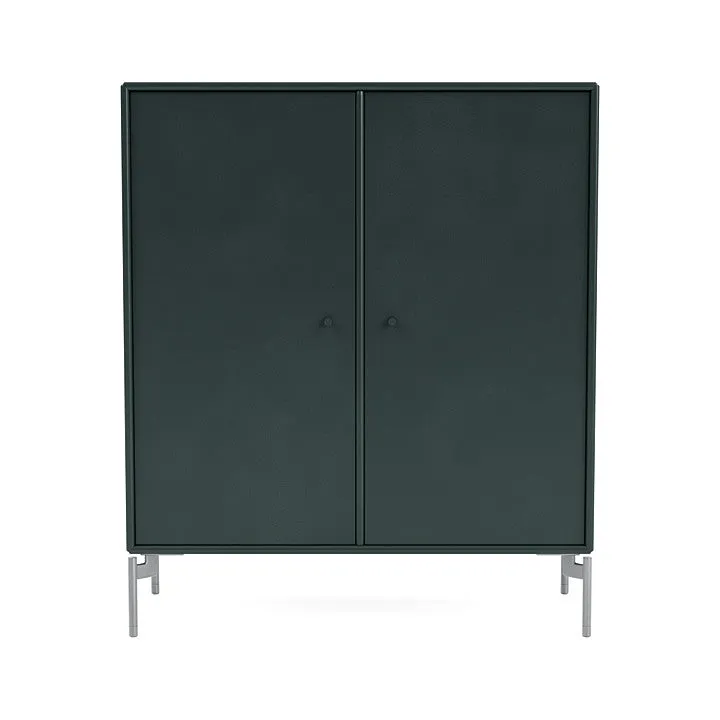 Montana Cover Cabinet With Legs, Black Jade/Matt Chrome