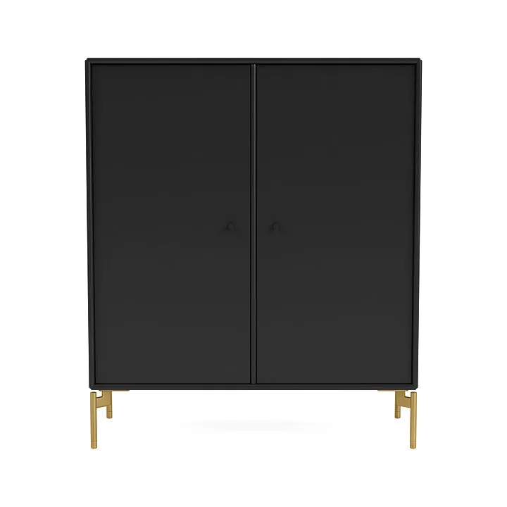 Montana Cover Cabinet With Legs, Black/Brass