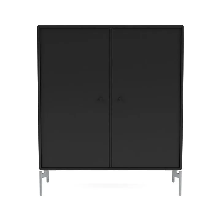 Montana Cover Cabinet With Legs, Black/Matt Chrome