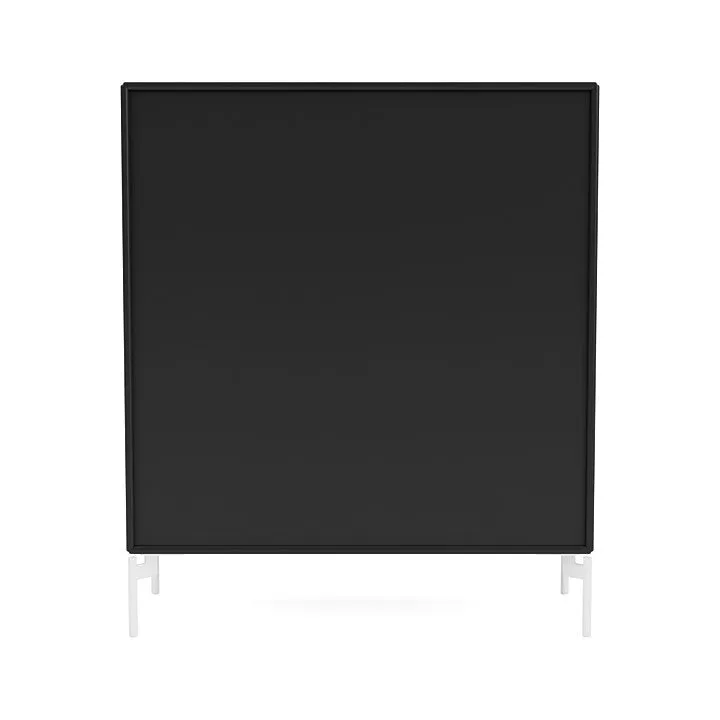 Montana Cover Cabinet With Legs, Black/Snow White