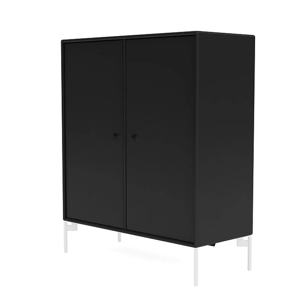 Montana Cover Cabinet With Legs, Black/Snow White