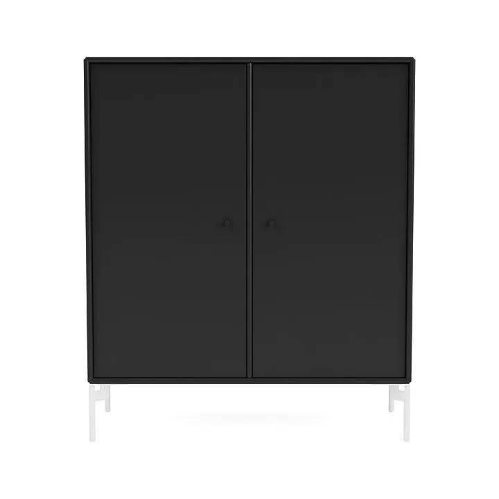 Montana Cover Cabinet With Legs, Black/Snow White