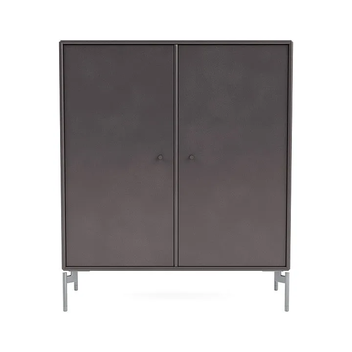 Montana Cover Cabinet With Legs, Coffee/Matt Chrome