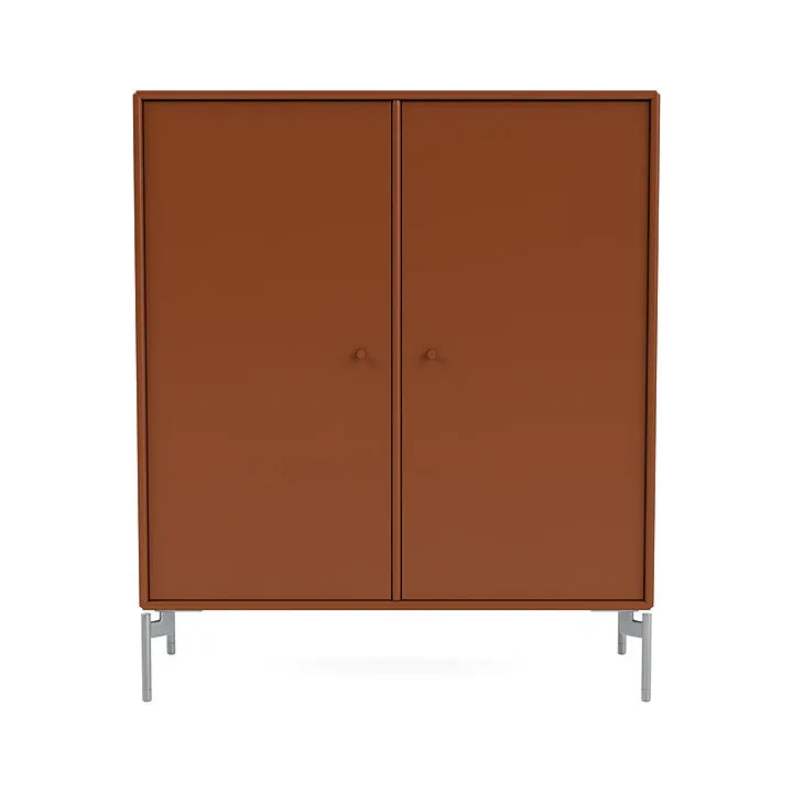 Montana Cover Cabinet With Legs, Hazelnut/Matt Chrome