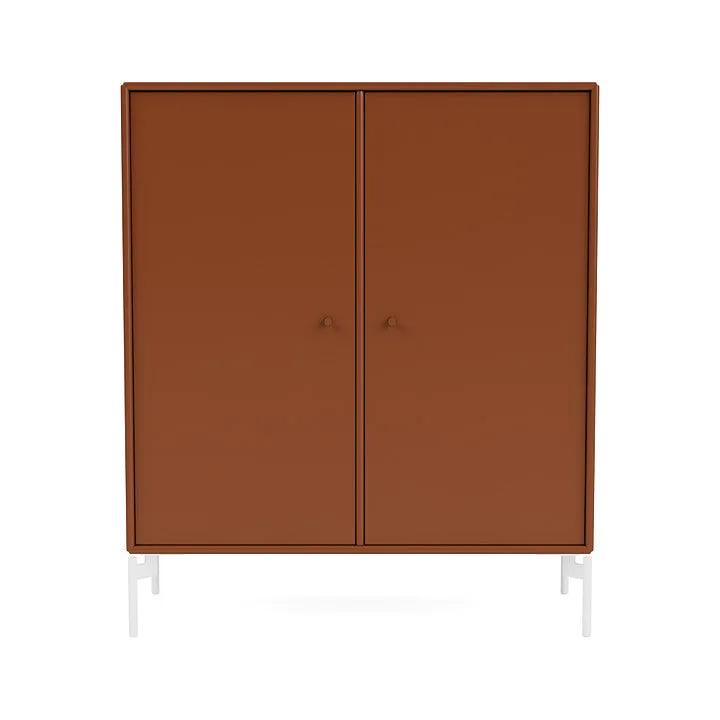 Montana Cover Cabinet With Legs, Hazelnut/Snow White