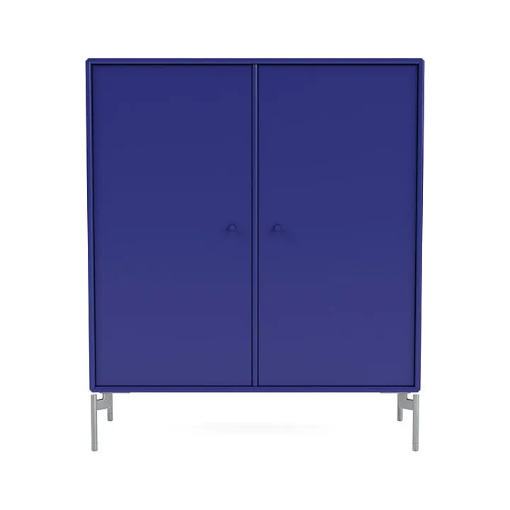 Montana Cover Cabinet With Legs, Monarch Blue/Matt Chrome