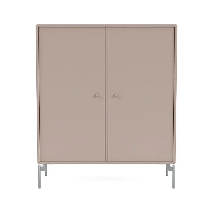 Montana Cover Cabinet With Legs, Mushroom Brown/Matt Chrome