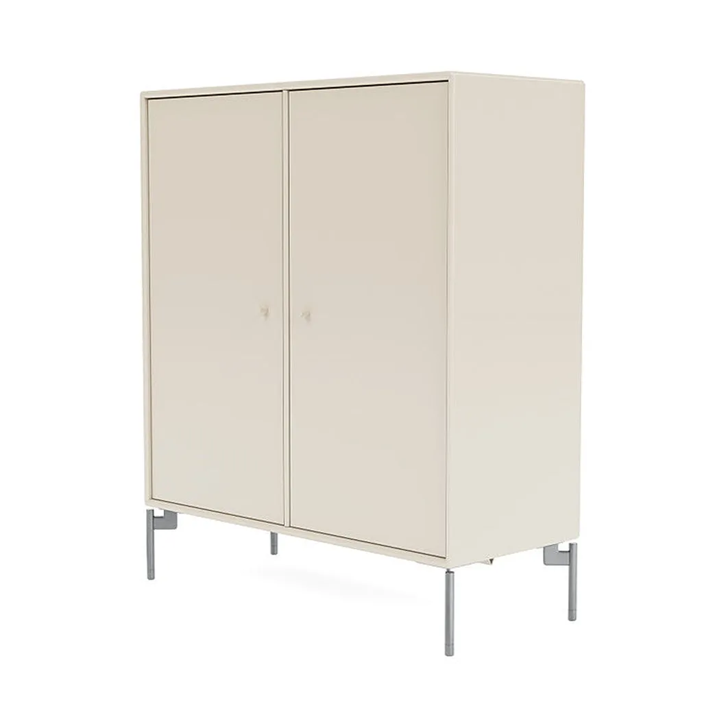 Montana Cover Cabinet With Legs, Oat/Matt Chrome