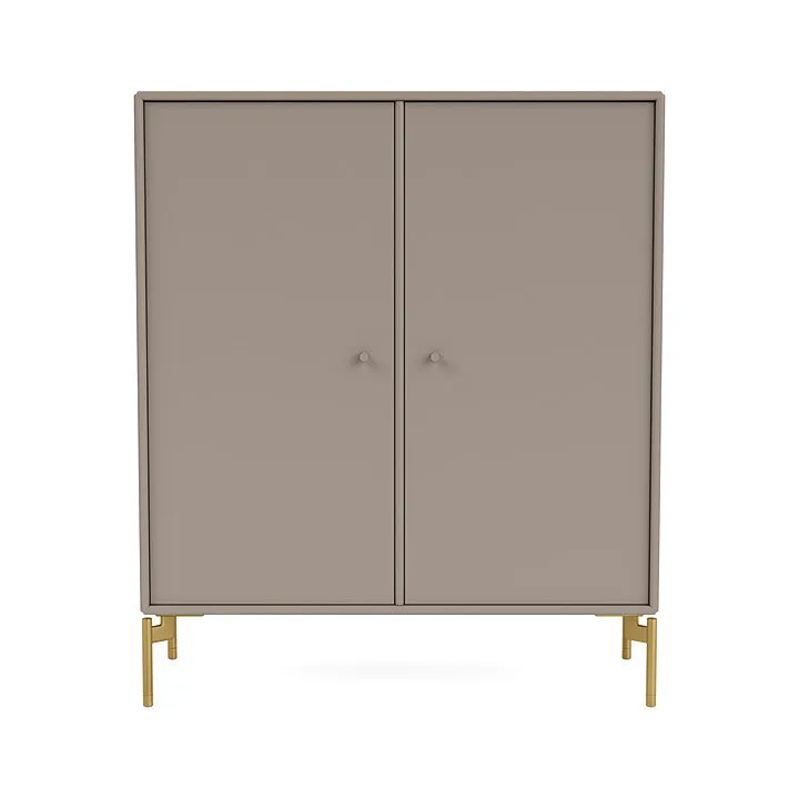 Montana Cover Cabinet With Legs, Truffle/Brass
