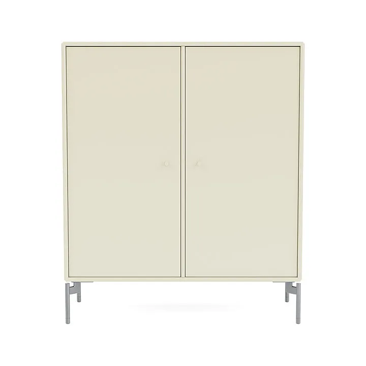 Montana Cover Cabinet With Legs, Vanilla/Matt Chrome