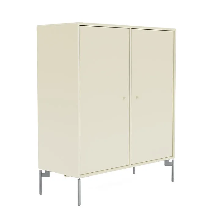 Montana Cover Cabinet With Legs, Vanilla/Matt Chrome