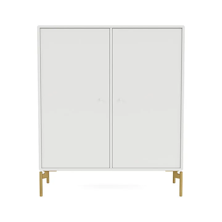 Montana Cover Cabinet With Legs, White/Brass