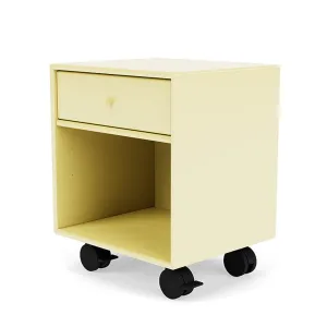 Montana Dream Nightstand With Castors, Chamomile Yellow