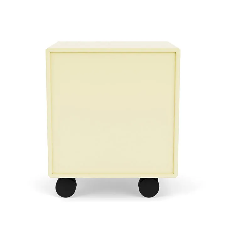 Montana Dream Nightstand With Castors, Chamomile Yellow