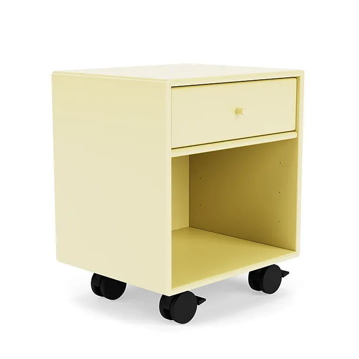 Montana Dream Nightstand With Castors, Chamomile Yellow
