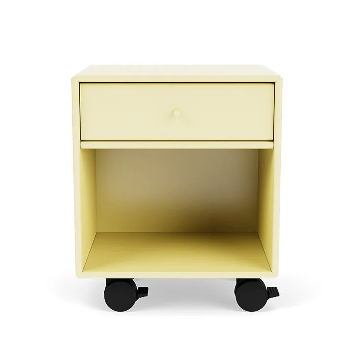 Montana Dream Nightstand With Castors, Chamomile Yellow