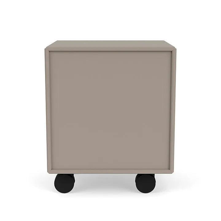 Montana Dream Nightstand With Castors, Truffle Grey