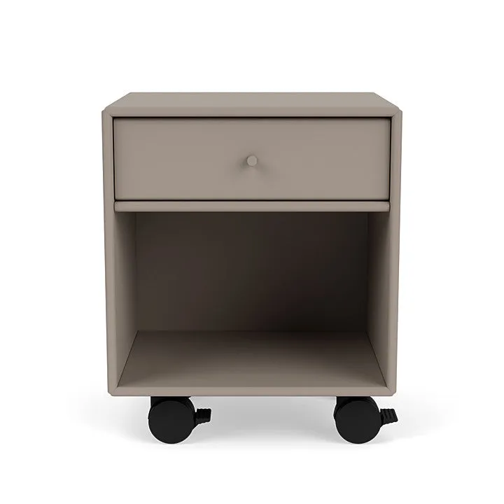 Montana Dream Nightstand With Castors, Truffle Grey