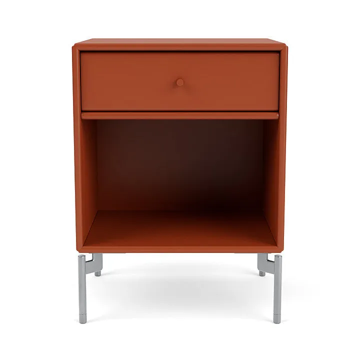 Montana Dream Nightstand With Legs, Hokkaido/Matt Chrome