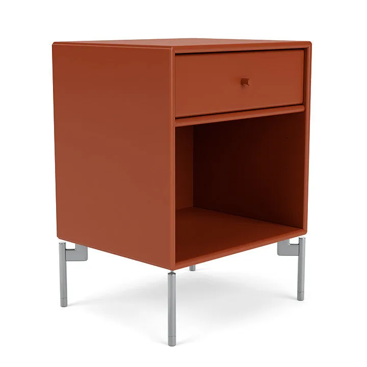 Montana Dream Nightstand With Legs, Hokkaido/Matt Chrome
