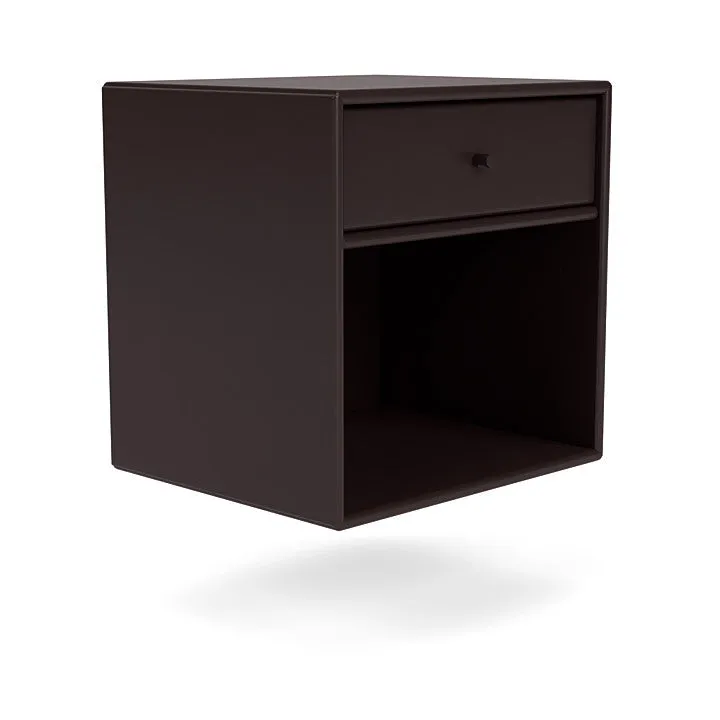 Montana Dream Nightstand With Suspension Rail, Balsamic Brown