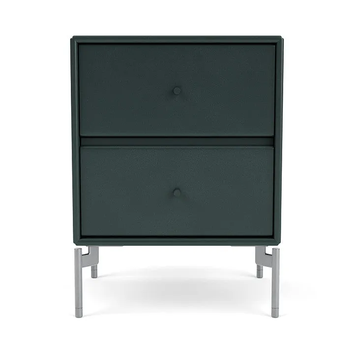 Montana Drift Drawer Module With Legs, Black Jade/Matt Chrome