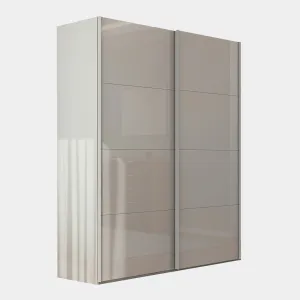 Montpellier - Champagne Glossy Glass 2 Door Sliding Wardrobe