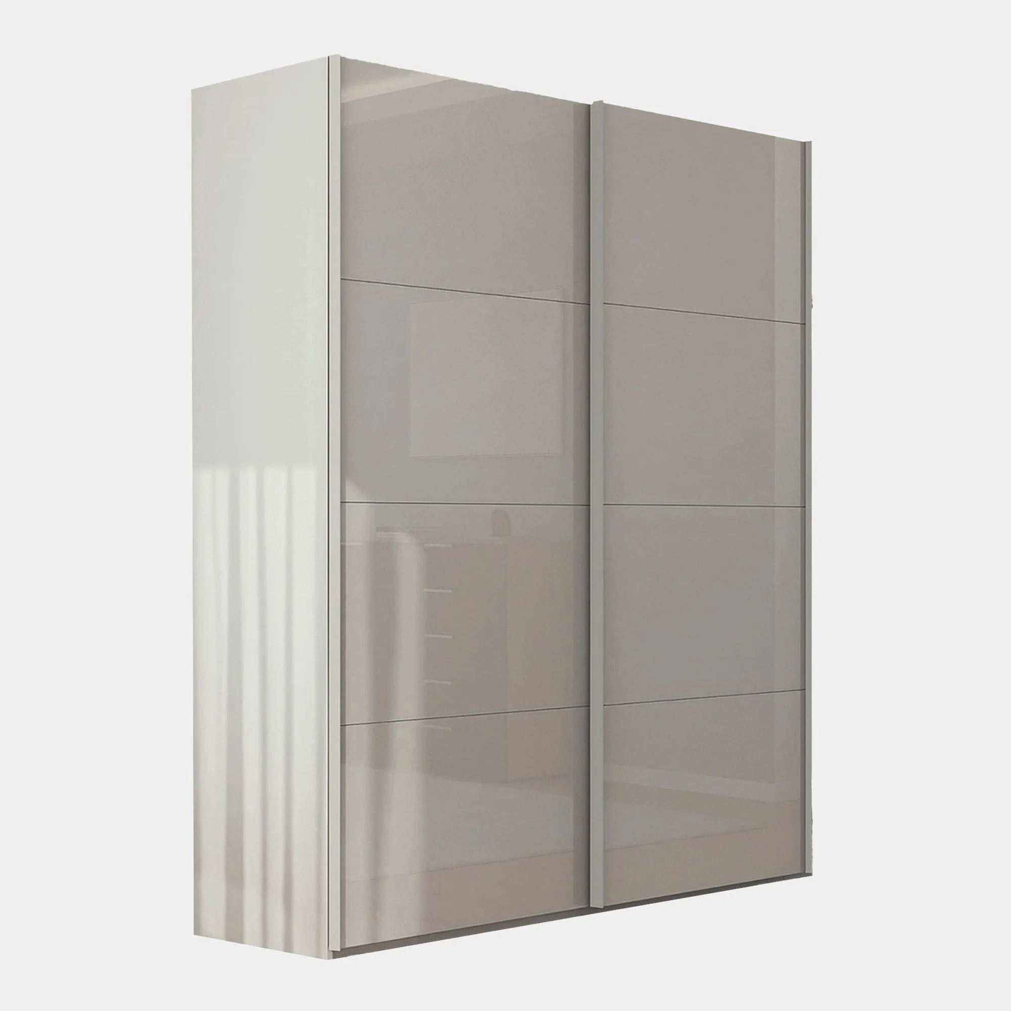 Montpellier - Champagne Glossy Glass 2 Door Sliding Wardrobe