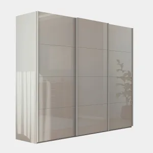Montpellier - Champagne Glossy Glass 3 Door Sliding Wardrobe