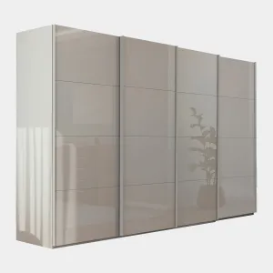 Montpellier - Champagne Glossy Glass 4 Door Sliding Wardrobe