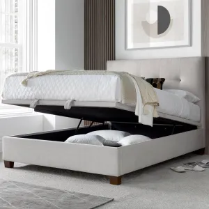 Nicola - Ottoman Bed Frame In Fabric Maskat Clay