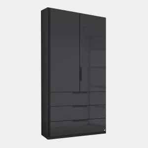 Nova - 2 Door 3 Drawer Wardrobe With Coloured Glass Front