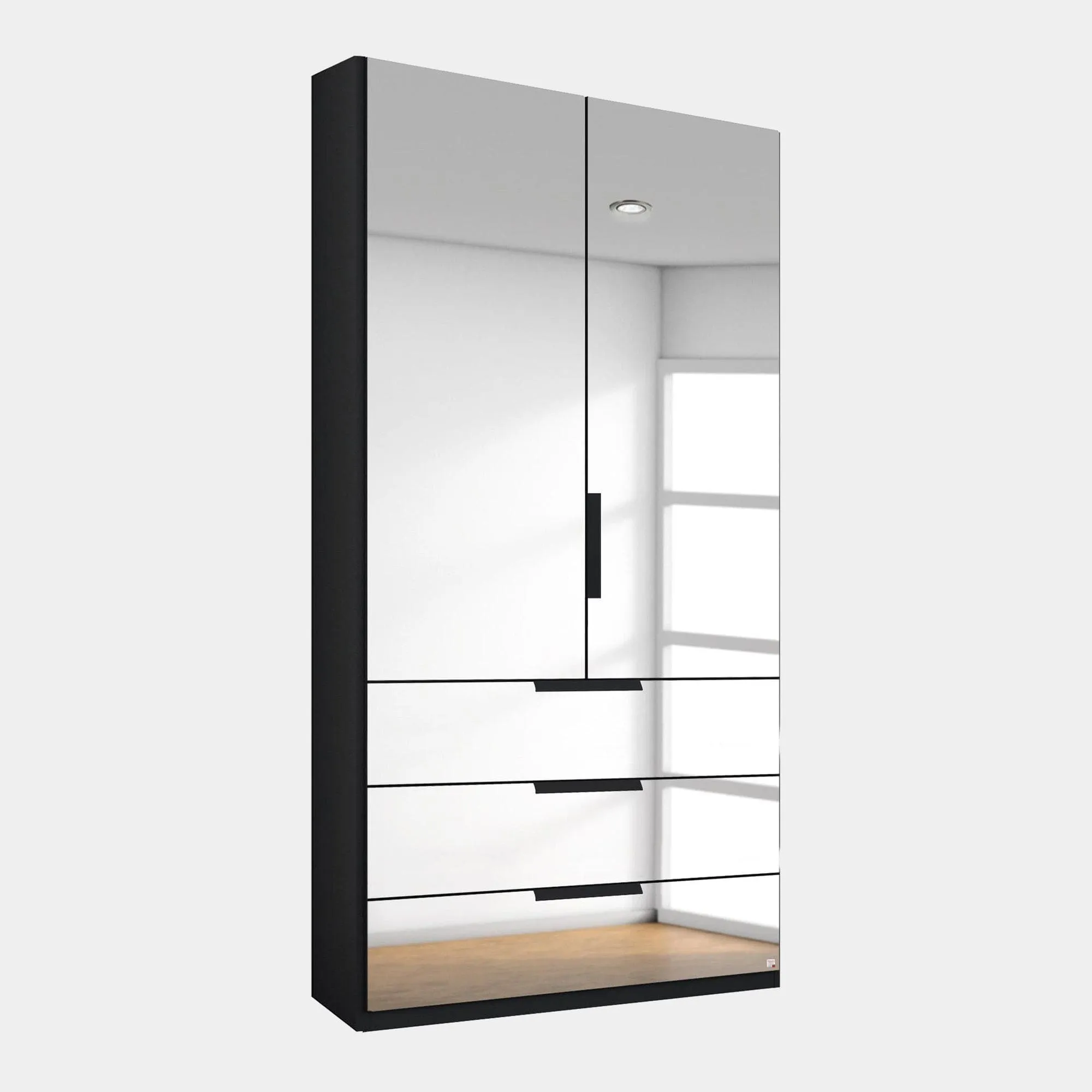 Nova - 2 Door 3 Drawer Wardrobe With Mirrored Front