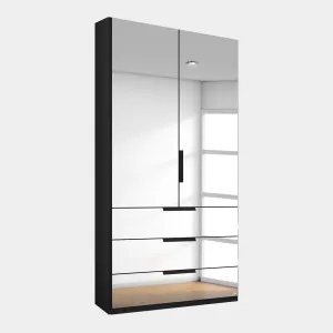 Nova - 2 Door 3 Drawer Wardrobe With Mirrored Front