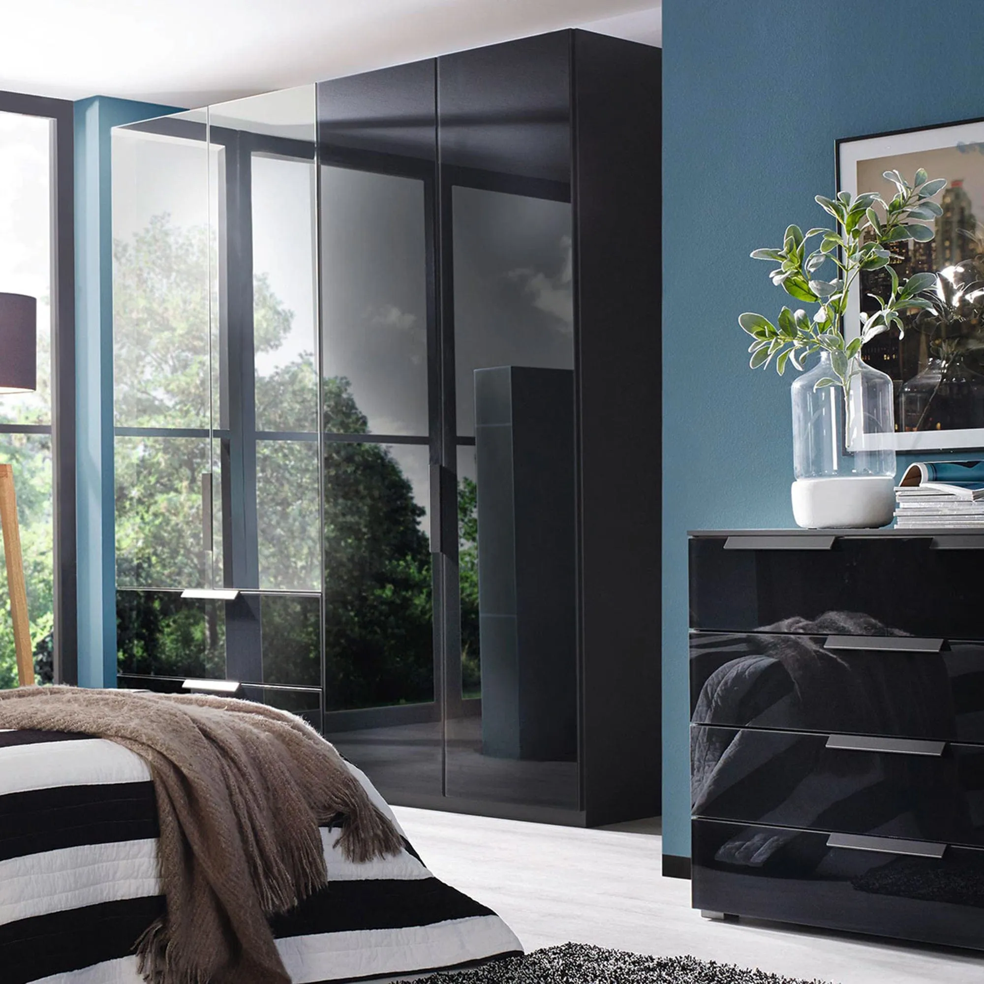 Nova - 2 Door 3 Drawer Wardrobe With Mirrored Front