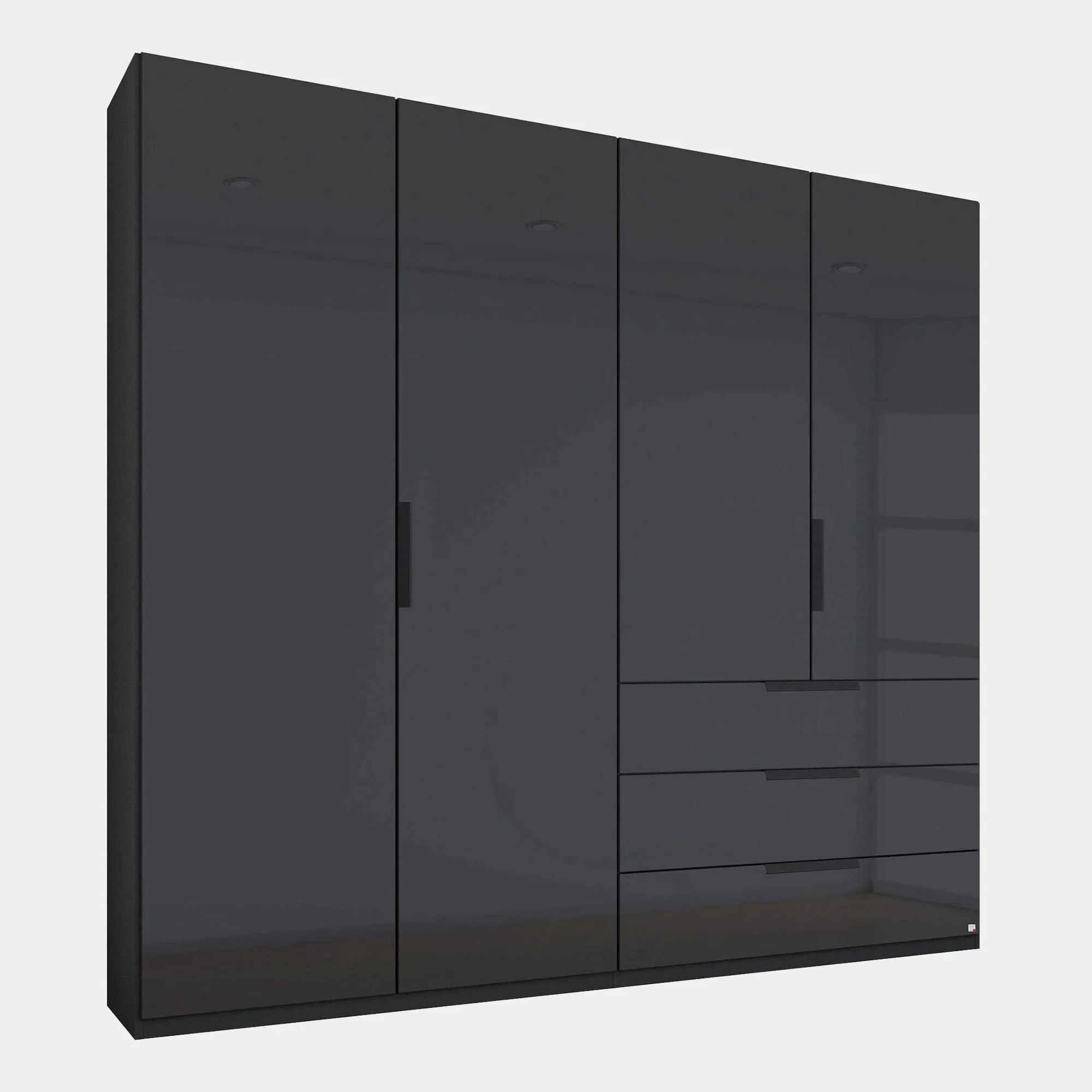 Nova - 4 Door 3 Drawer Wardrobe With Coloured Glass Front