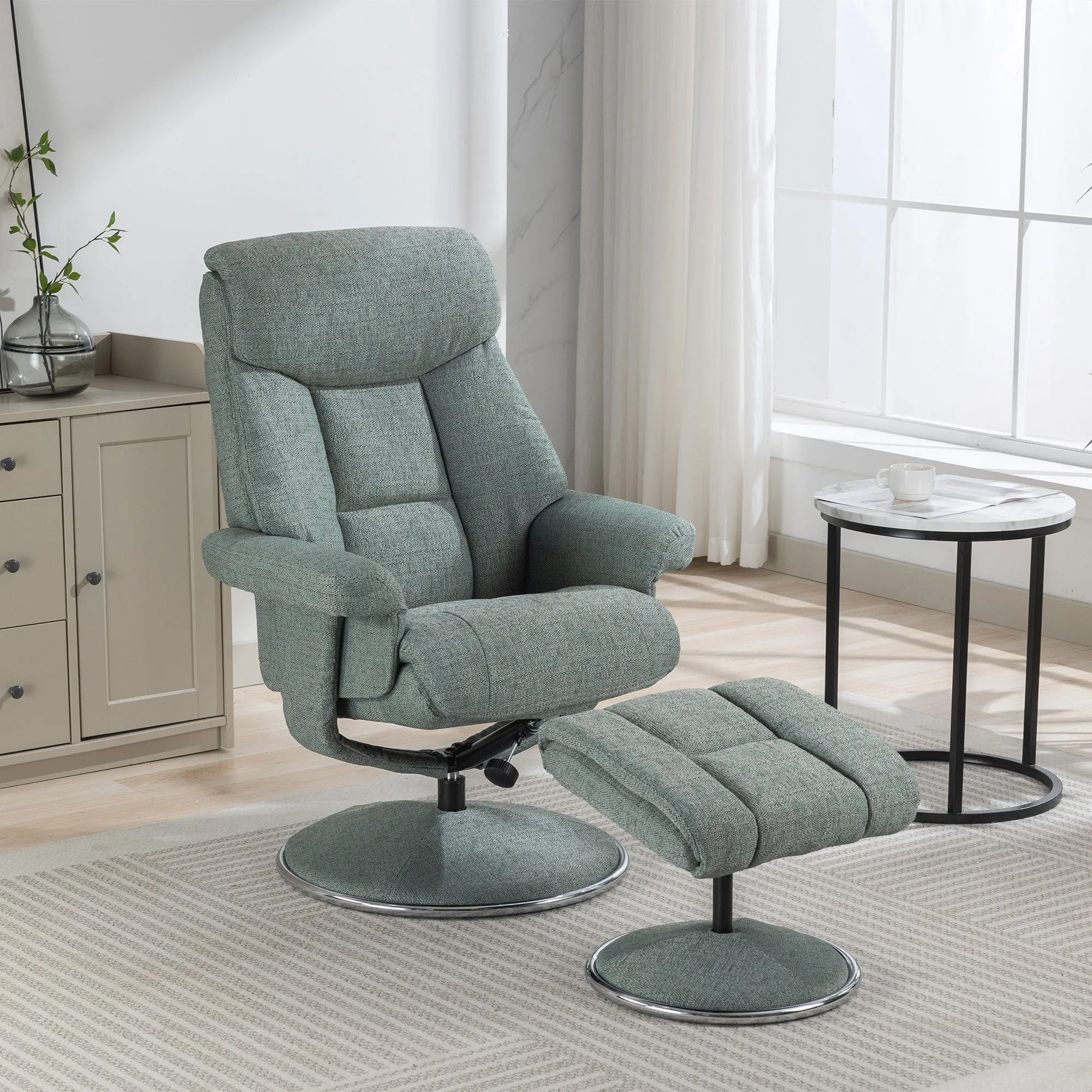 Orion - Swivel Chair & Stool In Fabric