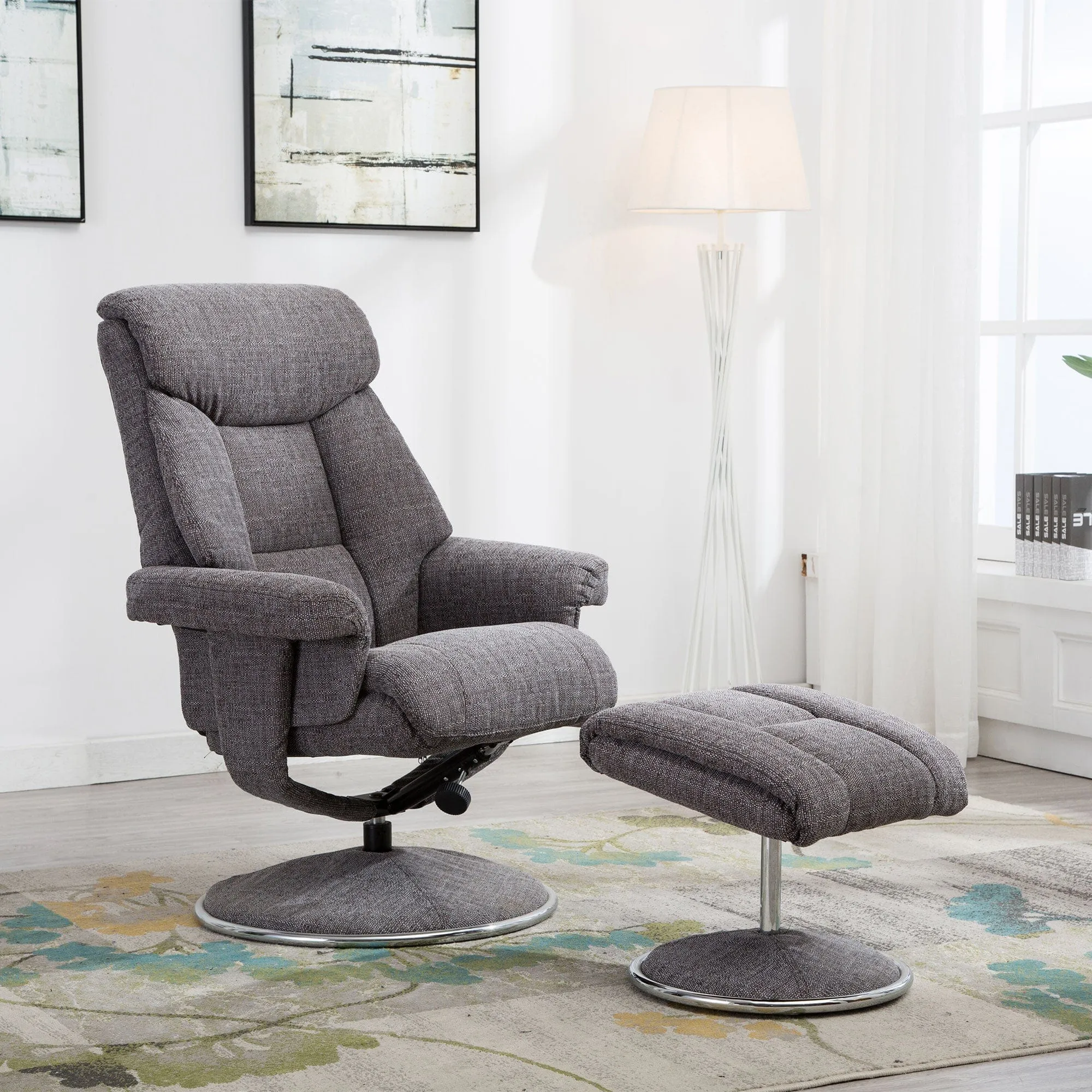 Orion - Swivel Chair & Stool In Fabric