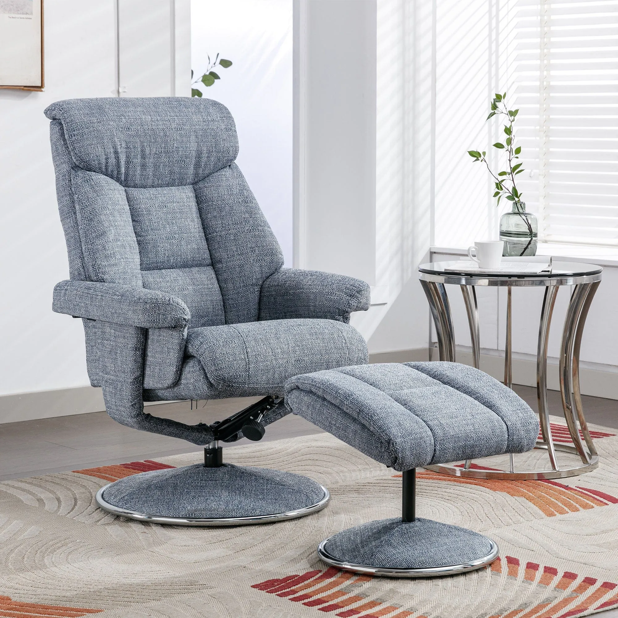 Orion - Swivel Chair & Stool In Fabric