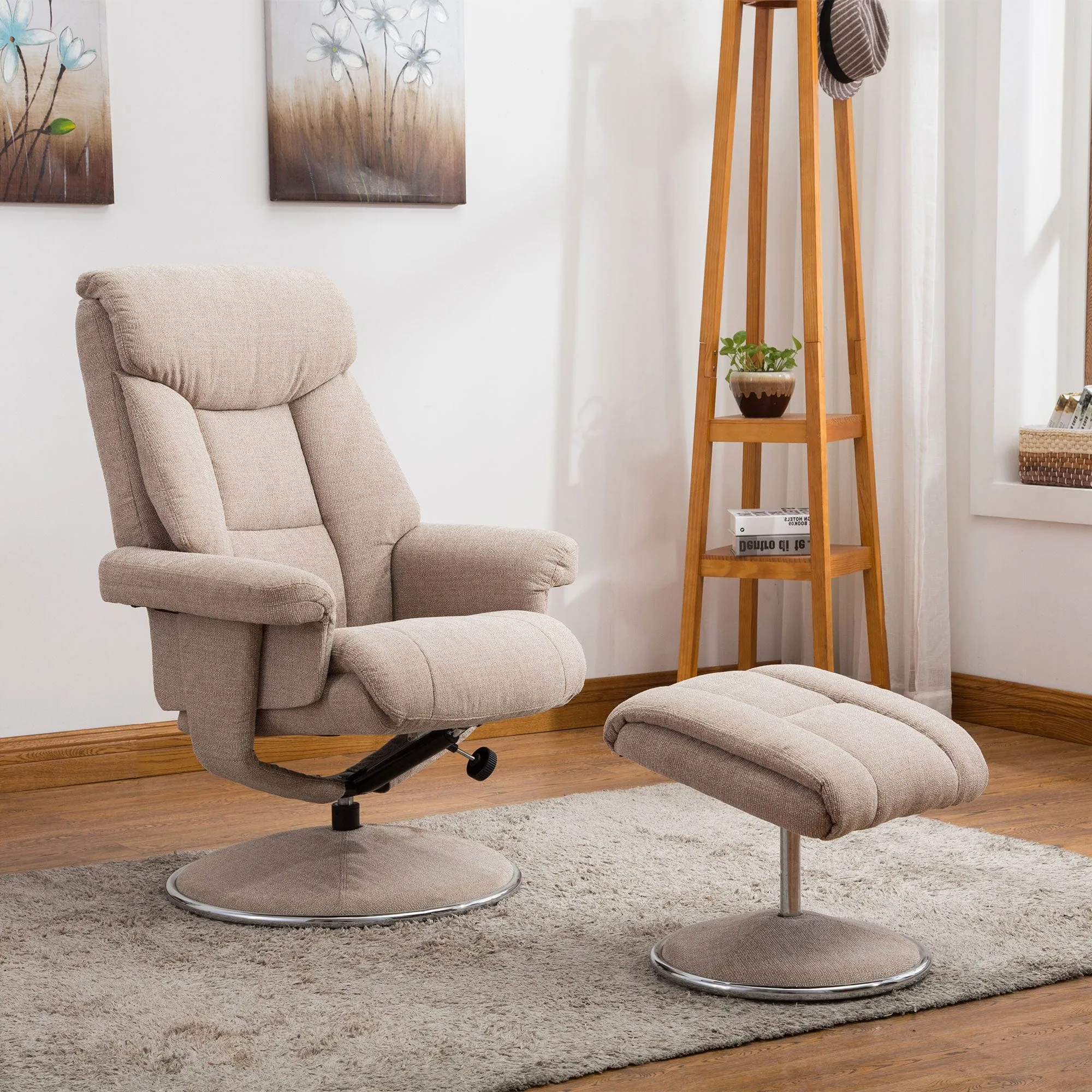 Orion - Swivel Chair & Stool In Fabric