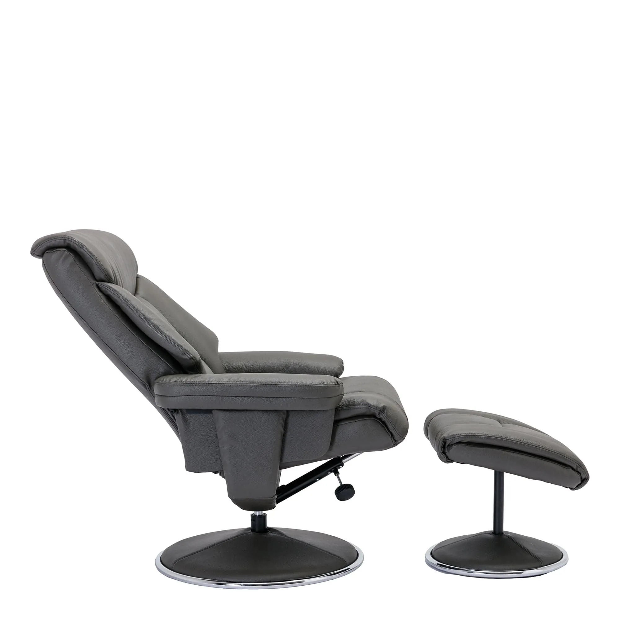 Orion - Swivel Chair & Stool In Plush PU Leather