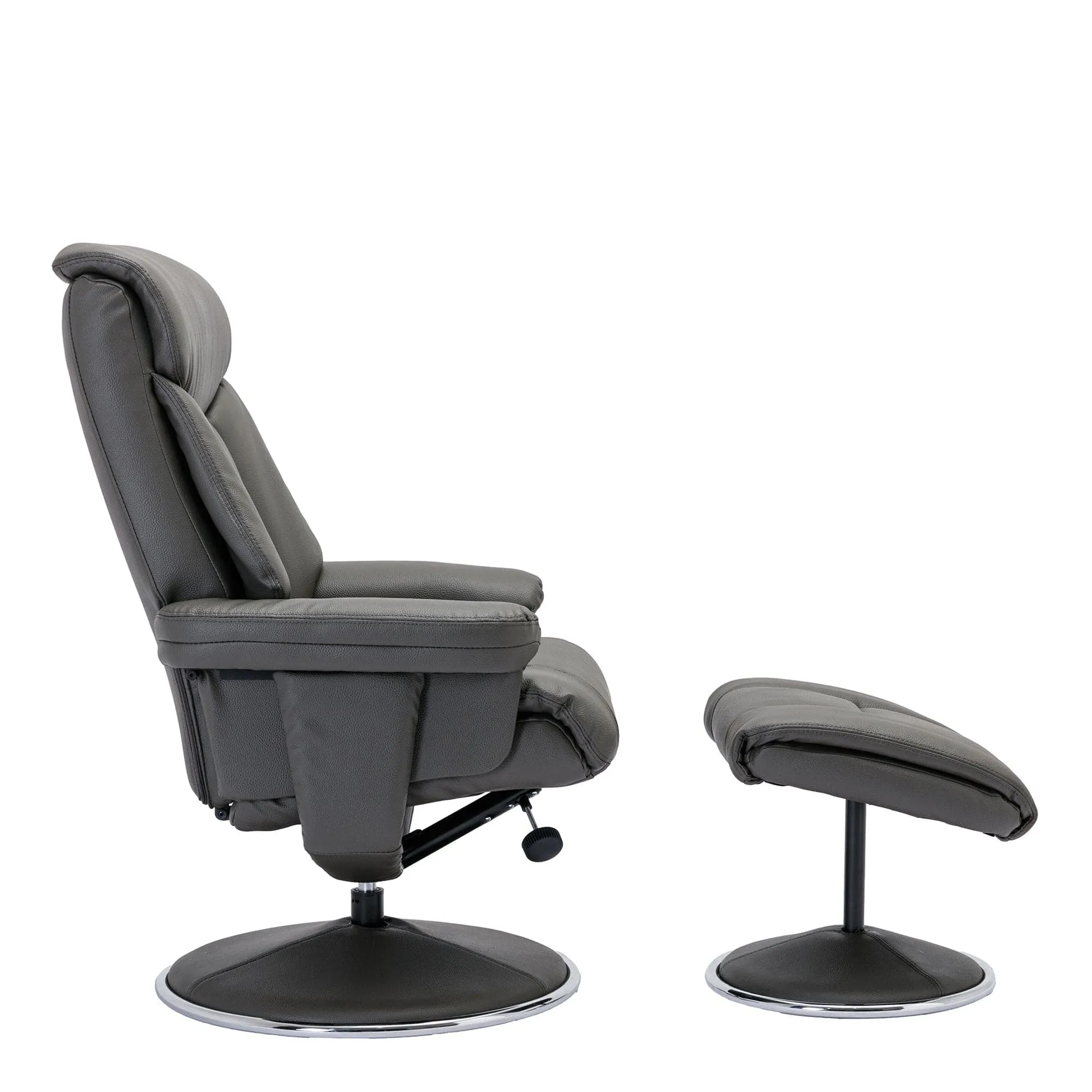 Orion - Swivel Chair & Stool In Plush PU Leather