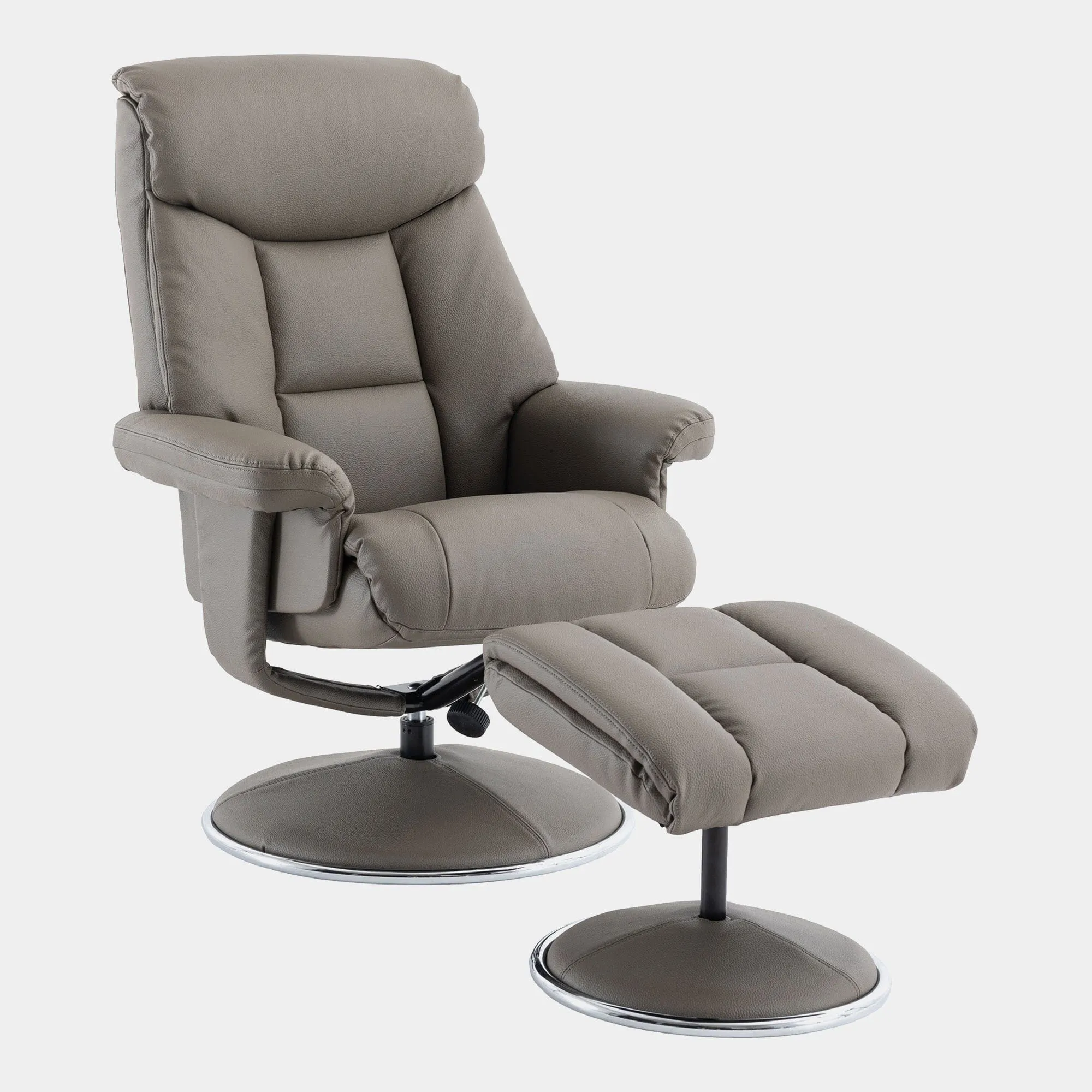Orion - Swivel Chair & Stool In Plush PU Leather