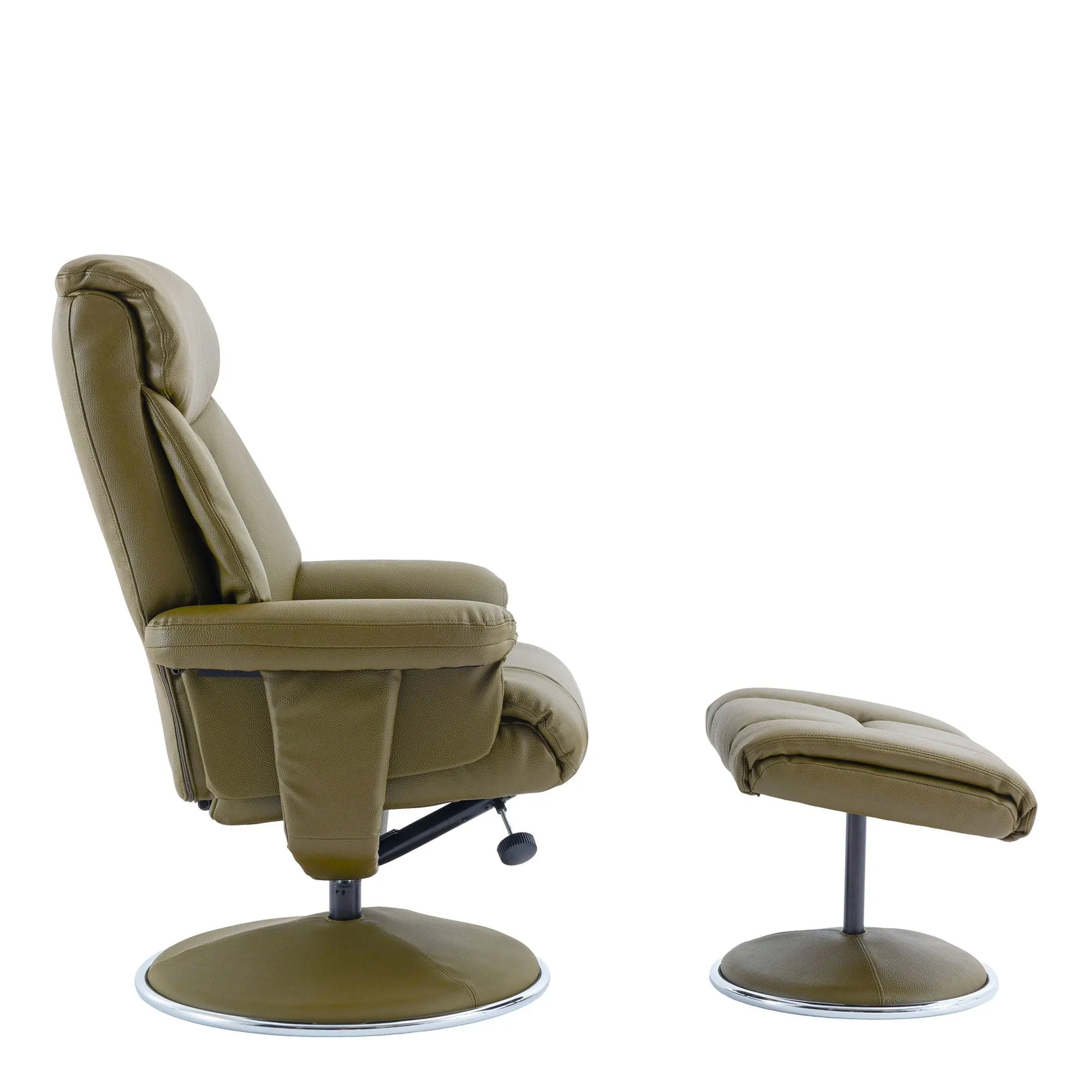 Orion - Swivel Chair & Stool In Plush PU Leather