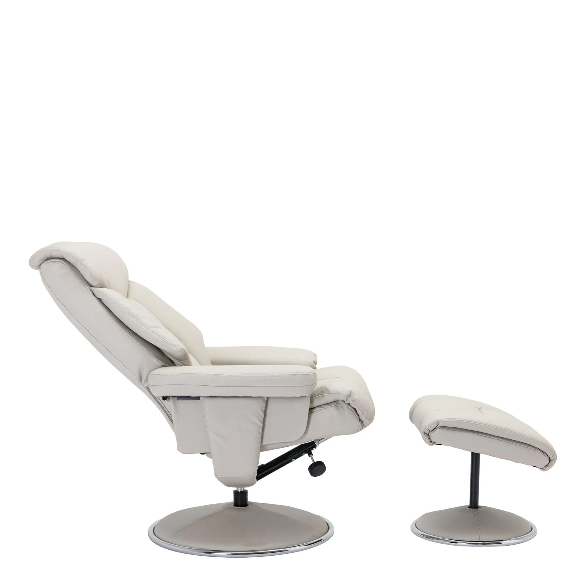 Orion - Swivel Chair & Stool In Plush PU Leather