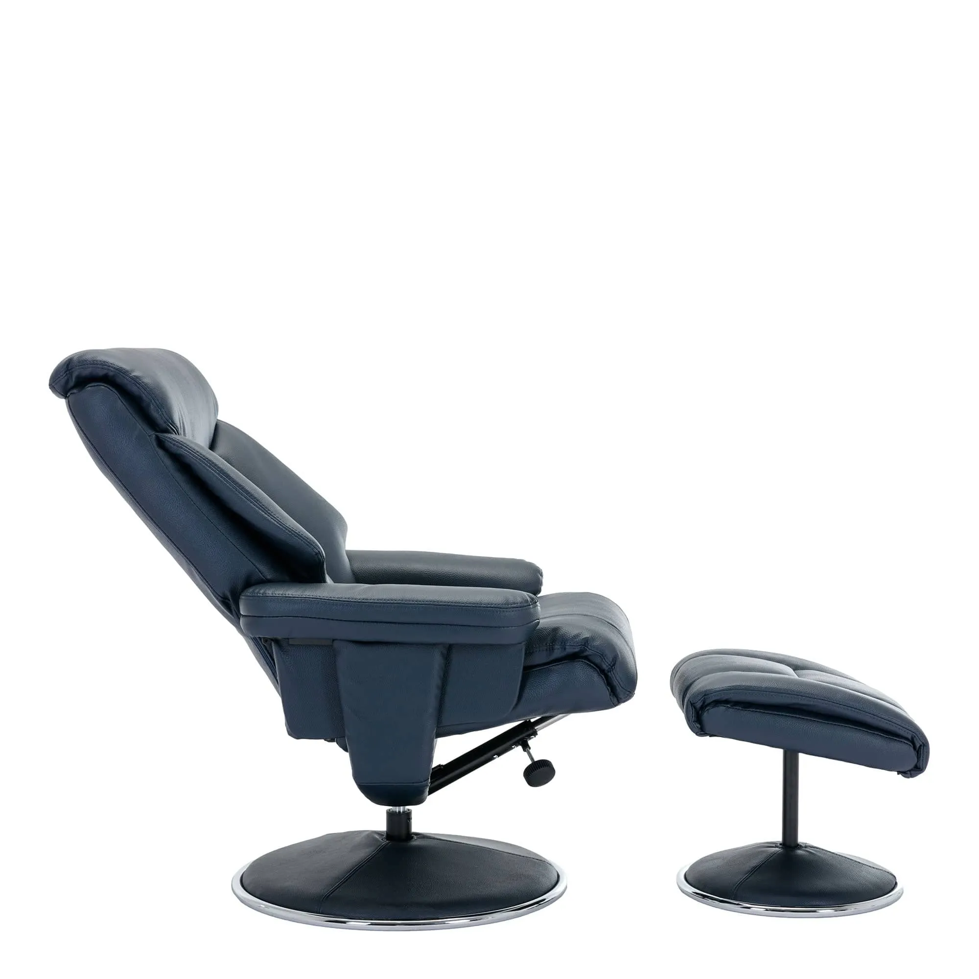 Orion - Swivel Chair & Stool In Plush PU Leather