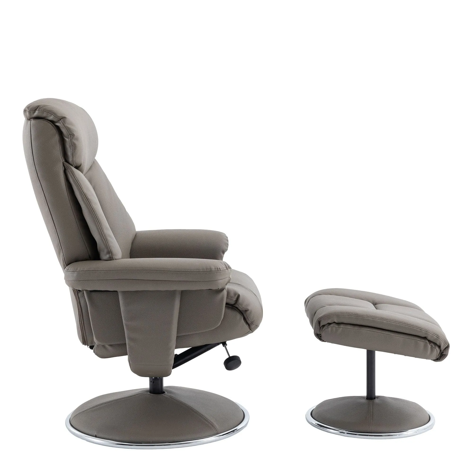 Orion - Swivel Chair & Stool In Plush PU Leather